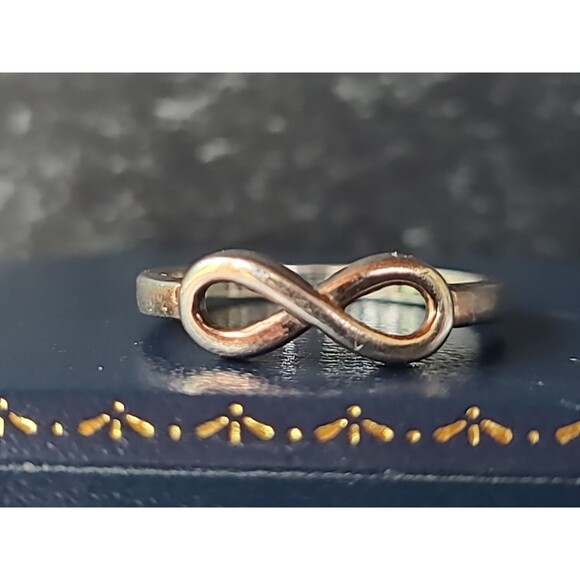 925 Sterling Silver Infinity Symbol Ring Vintage, SIZE US 7 - Picture 3 of 10